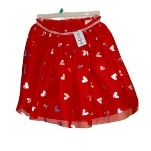 Girls Sparkle Heart Tutu Skirt Cat & Jack Red Size XL 14-16 Valentine's Day New